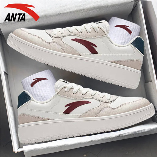 安踏男鞋轻程新款休闲鞋白色板鞋