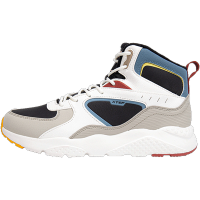 高帮男鞋特步加绒保暖