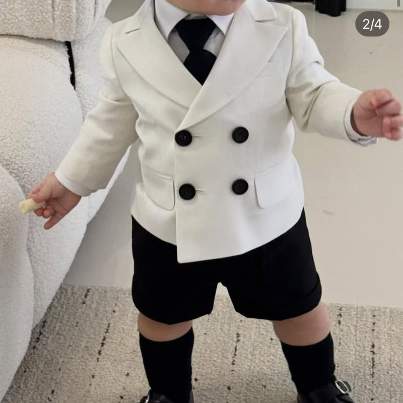 一周岁男宝礼服平时可穿抓周生日宴写真儿童摄影服装男童西装套装