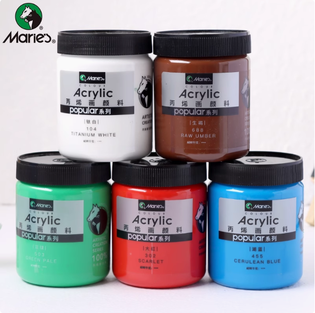 马利牌丙烯颜料300ml套装diy手绘防水防晒不掉色墙绘专用墙画彩绘