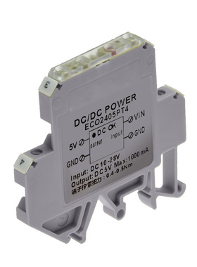 DCDC稳压模块 10-48VDC宽压输入 5VDC输出,1000mA  导轨安装