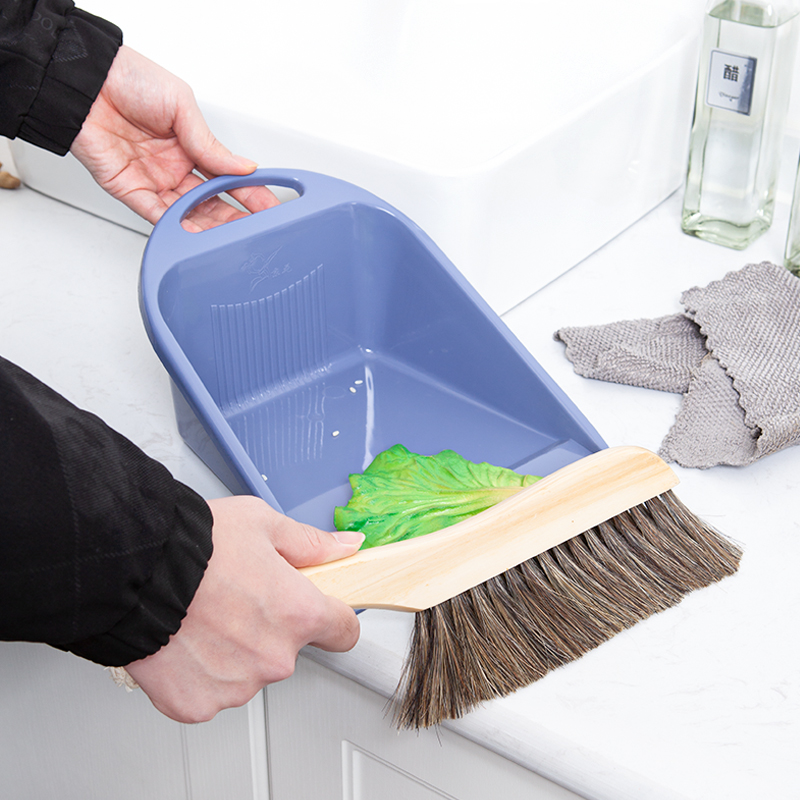 塑料垃圾铲簸箕带把扒斗畚斗撮子家用清洁工具透明加厚手持铲耐用