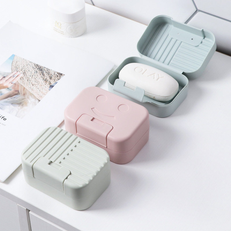 便携式旅行香皂盒带盖肥皂盒密封家用洗衣卫生间学生宿舍用皂盒