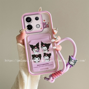 适用红米NOTE13PRO 5G手机壳小米POCOX6卡通硅胶A3X插卡卡包NOTE12防摔卡套NOTE10S卡套M5S保护套NOTE11S手绳