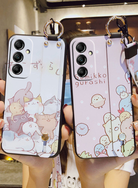 适用三星Galaxy C55 5G手机壳S26ULTRA腕带支架A17卡通A24硅胶A35磨砂浮雕A25情侣网红A15防摔挂绳A54小清新