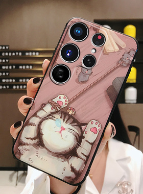 适用三星S26 ULTRA手机壳S25 Edge防摔浮雕A17磨砂S21FE全包边A56卡通硅胶A14保护套S20网红女款A55软壳A05S