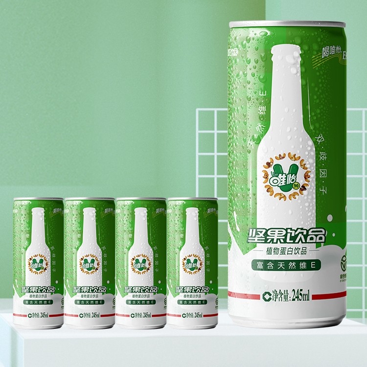 唯怡90听装花生坚果奶早餐奶245ml*4罐