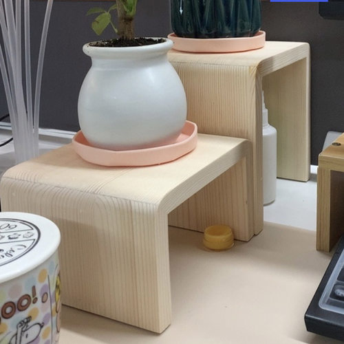 实木置物架整体免组装可定制圆角