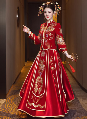 外嫁女回娘家服装秀禾服旗袍中式新娘结婚敬酒服红色2026新款夏季