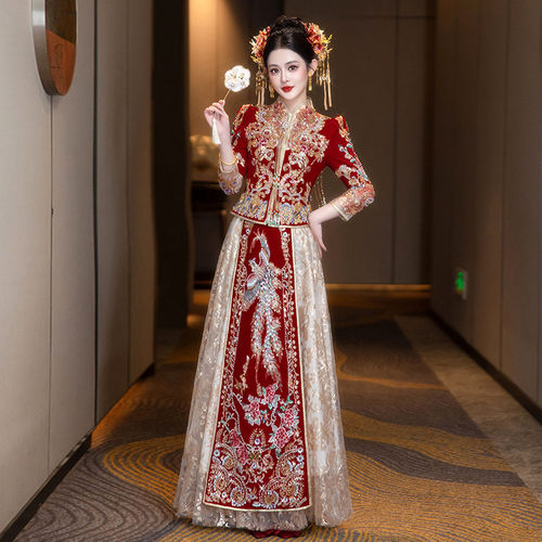 中式秀禾服回娘家敬酒服新娘嫁衣