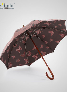 德国kobold酷波德女士雨伞直柄枫木中棒弯头长手柄遮阳伞优雅贵气