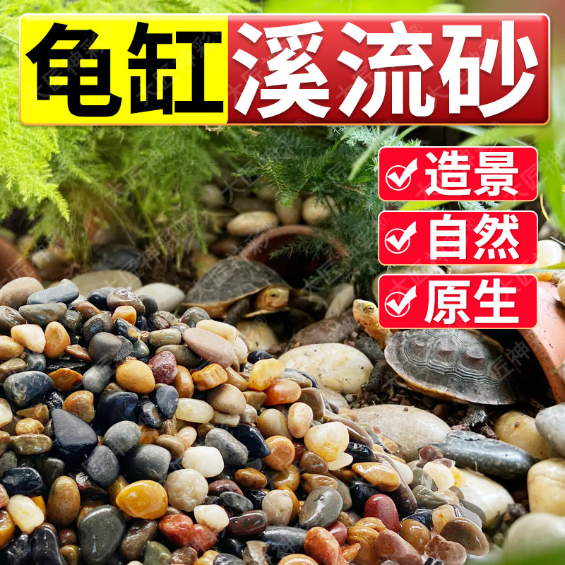 原生缸彩石天然溪流石鱼缸专用铺底鹅卵石溪流底砂水族箱造景石头