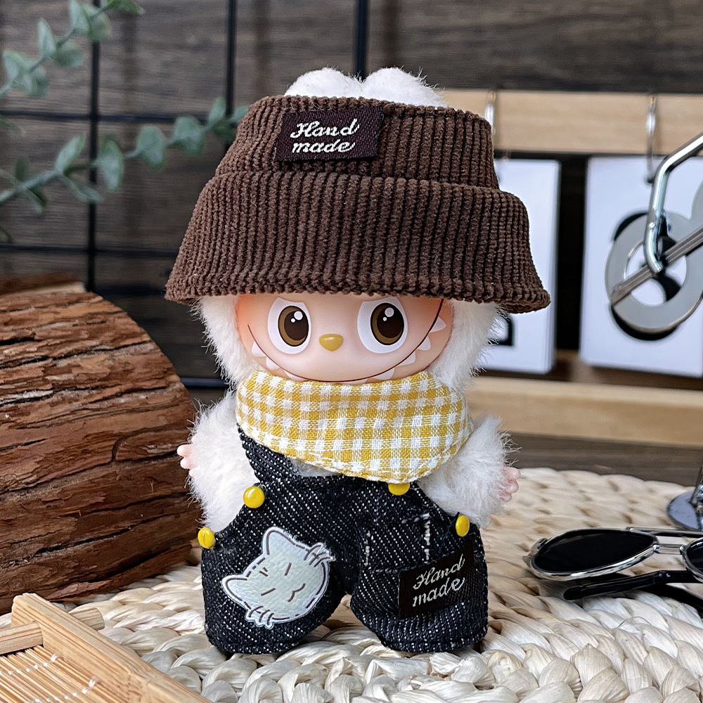 适用四代迷你版拉布布潮品小方巾娃衣mini心底密码labubu4.0衣服