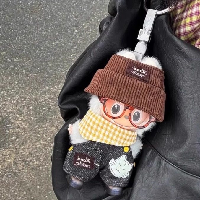 适用四代迷你版拉布布潮品小方巾娃衣mini心底密码labubu4.0衣服