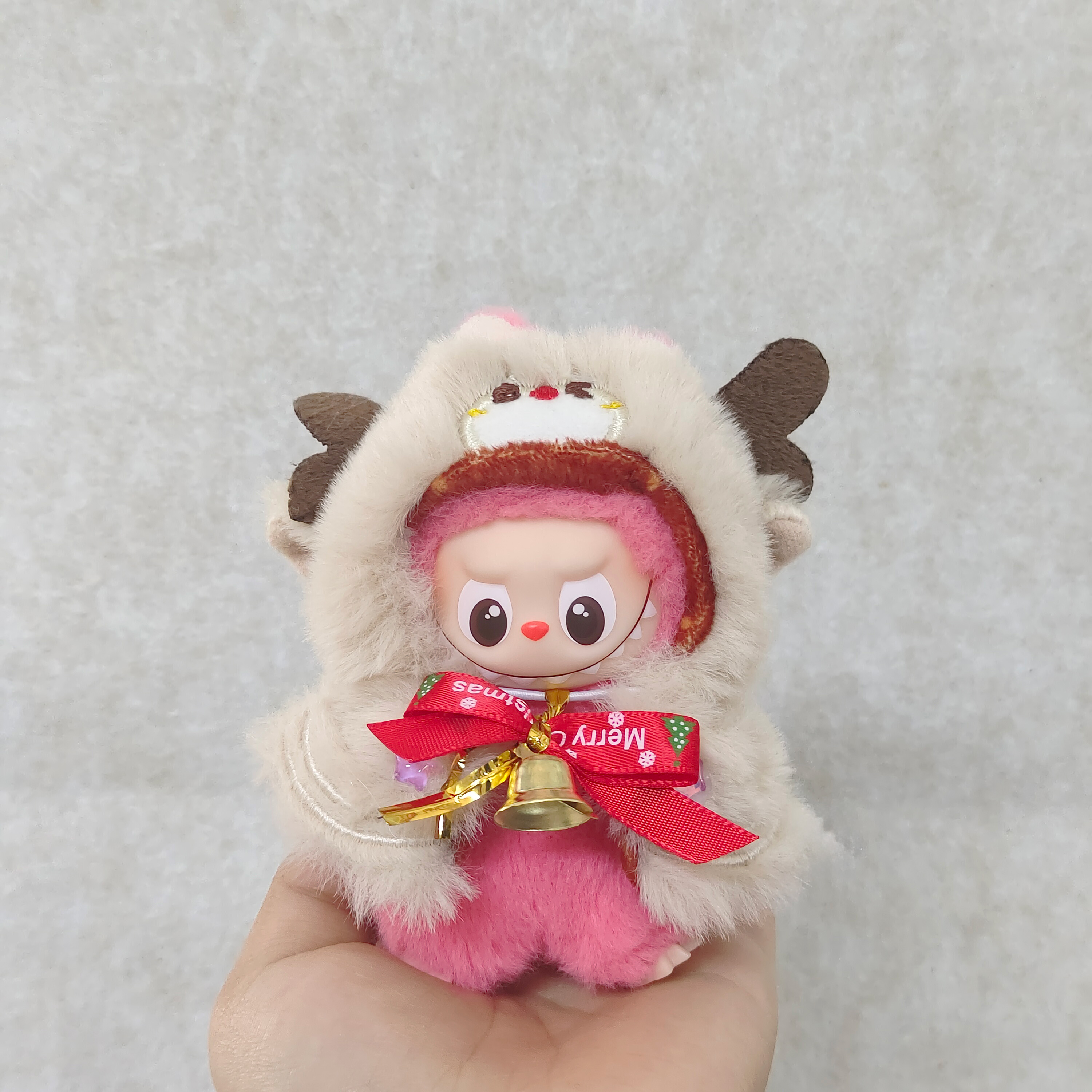 4.0迷你Labubu衣服圣诞精灵披风斗篷拉布布4代10cm娃衣挂件着替