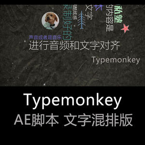 Typemonkey文字混合旋转排版动画AE脚本特效制作