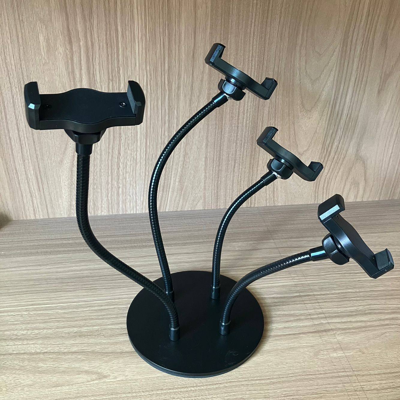 多机位直播架桌面双机位支撑架四机位架多台置放多个手机直播圆盘