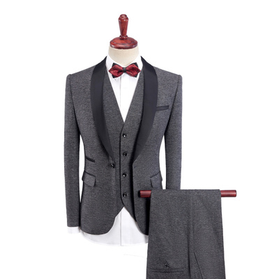 西服三件套2025 men's fashion three-piece formal blazer suits