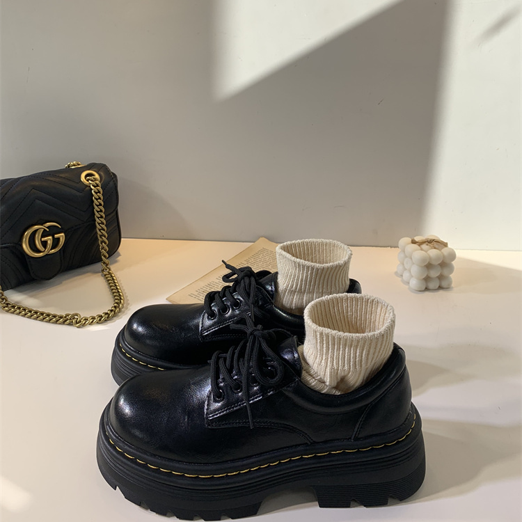 小皮鞋女jk学院风厚底复古乐福鞋