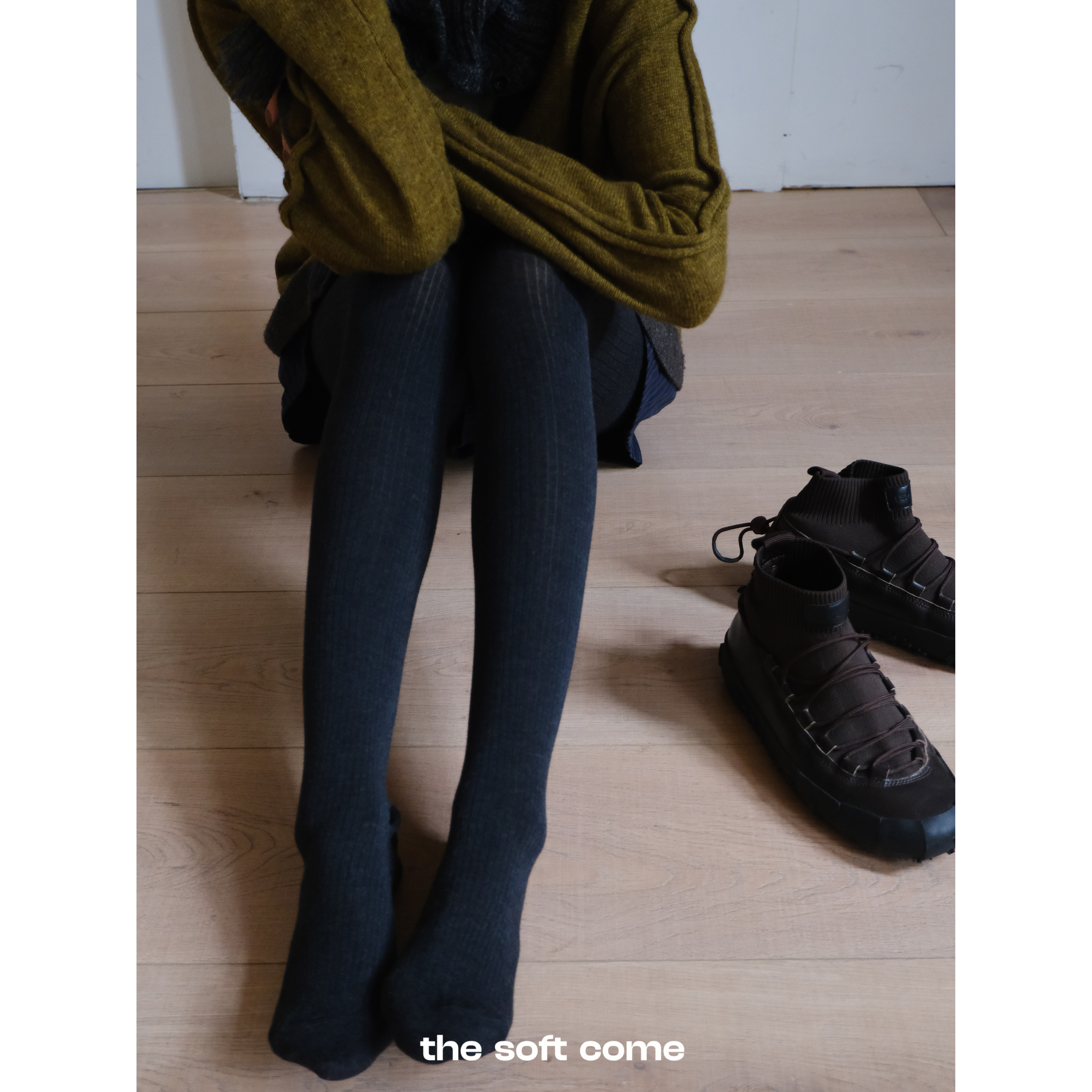 The soft come竹棉坑条无骨舒适连裤袜 美腿显瘦不勒腰不掉档高弹