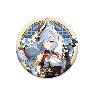 原神正版周边吧唧官谷申鹤,璃月港主题系列角色马口铁徽章