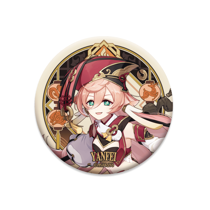 原神周边官谷吧唧,璃月-烟绯,立绘系列角色徽章璃月-烟绯