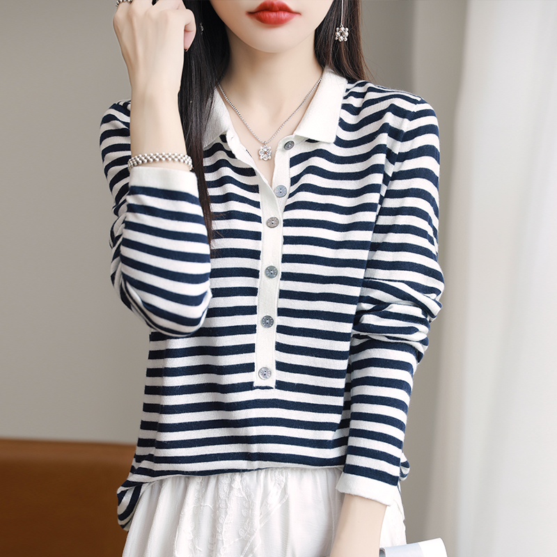 羊毛套头POLO领通勤羊毛衫针织衫