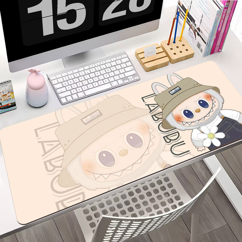 Labubu周边鼠标垫超大加厚宿舍办公笔记本键盘垫子拉布布桌垫定制