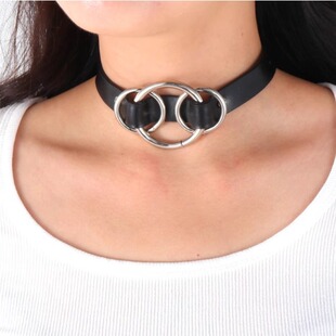 Broken bone原创 亚文化朋克铆钉个性皮质choker圆环项圈腰带颈饰