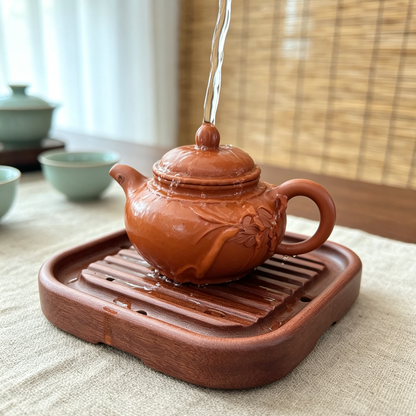 整块实心茶托紫砂壶托茶垫方形电木壶承排水孔布局合理质感细腻