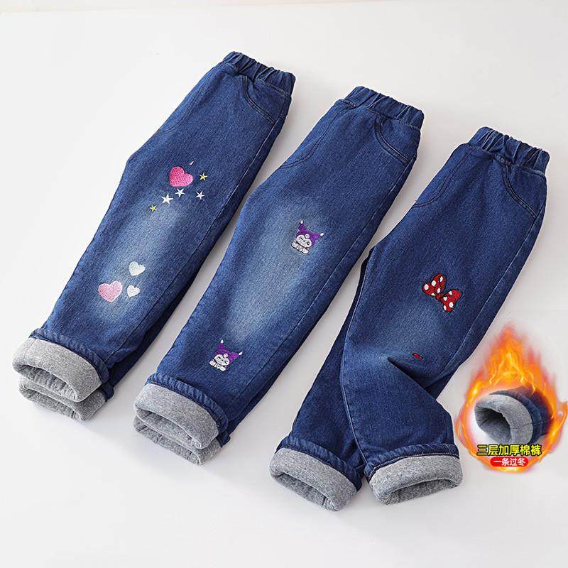 女童装冬季新款夹棉加厚保暖棉裤子三层夹棉洋气外穿儿童牛仔裤潮,童装/婴儿装/亲子装,儿童牛仔裤,淘宝优惠券,粉丝福利购,淘宝优惠卷