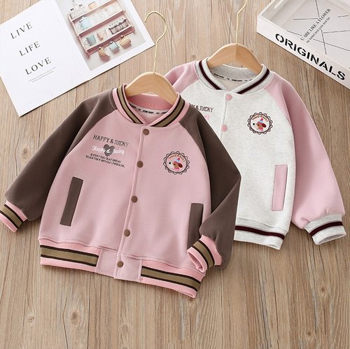 女宝宝春秋新款刺绣棒球服外套潮