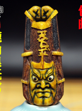 高密鹿角根付雕刻无常吊坠把件