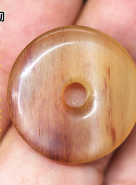 藏山羊角平安扣吊坠挂件