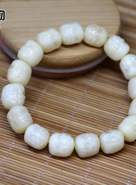 天然骆驼骨雕刻阿呆珠手串油润原色手链