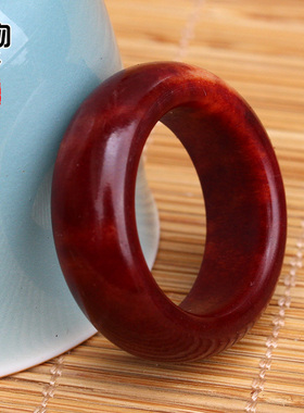 鹿角窄边暗红戒指跑环指环