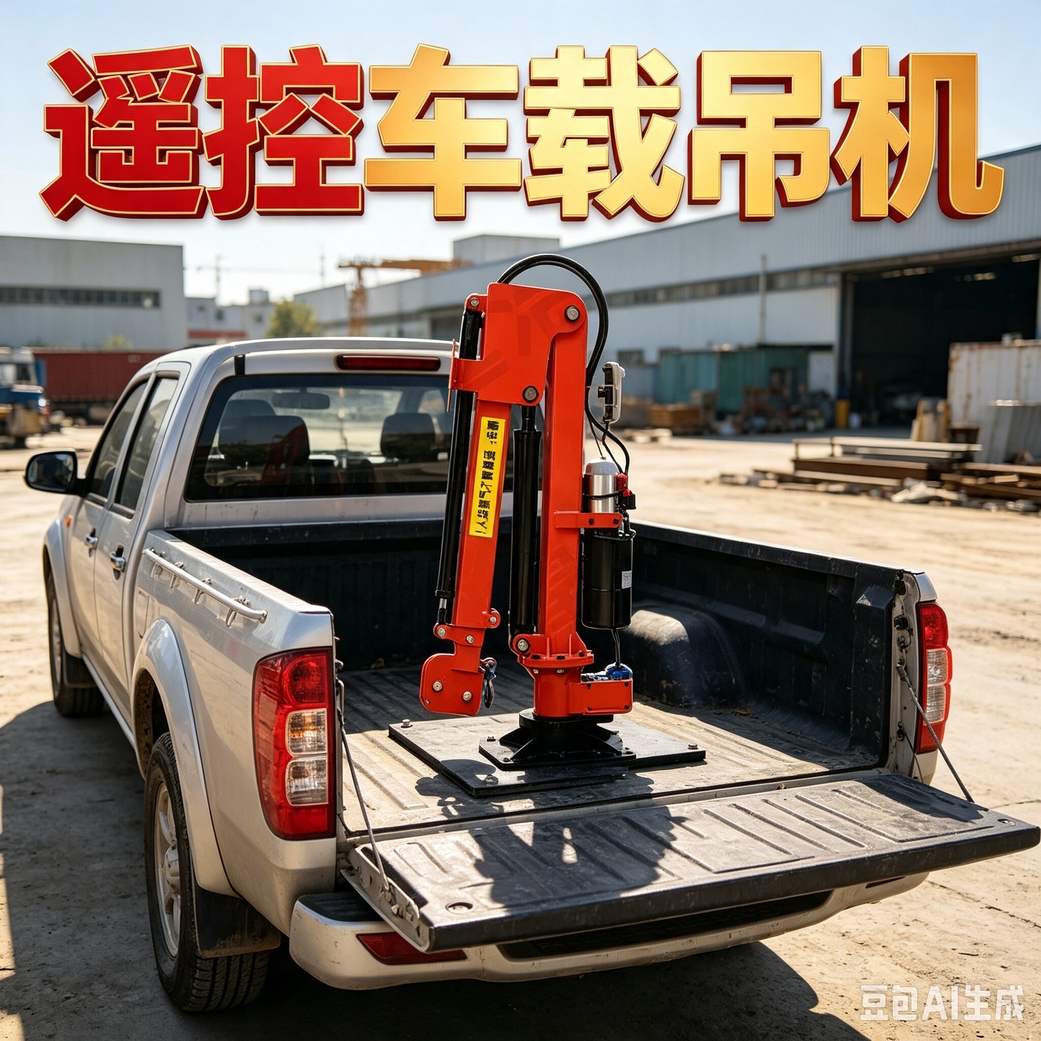 车载吊机1吨2吨小型液压新型电动起重机遥控旋转360度液压伸缩