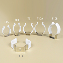 锰钢灯管夹 T8 T9 T10 T12 T13包胶卡扣明装固定座LED灯管固定用