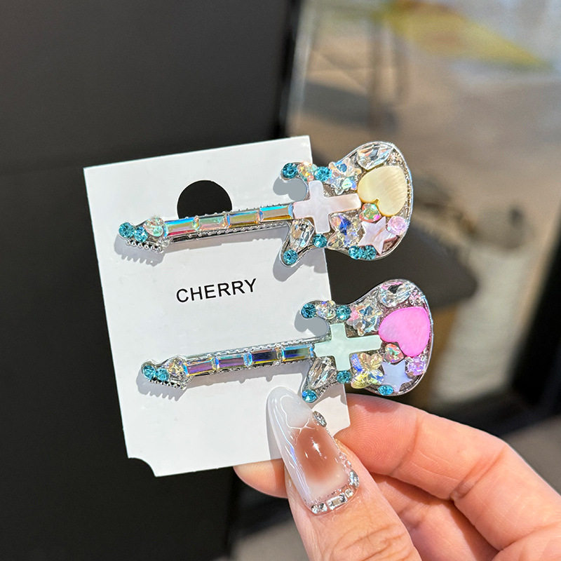 精致小吉他发夹女小众创意侧边刘海夹时尚刘海碎发夹子鸭嘴夹,饰品/流行首饰/时尚饰品新,民族风发饰,淘宝优惠券,粉丝福利购,淘宝优惠卷