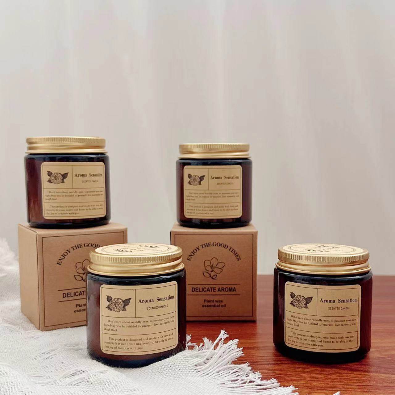 跨境电商大豆蜡创意蜡烛香薰棕色杯玻璃罐35克蜡重 香薰蜡烛批发,家居饰品,香薰蜡烛,淘宝优惠券,粉丝福利购,淘宝优惠卷