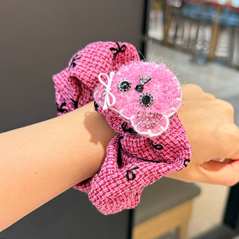 韩版粉色可爱蝴蝶结小熊大肠圈甜美百搭气质高马尾丸子头发圈头绳,饰品/流行首饰/时尚饰品新,民族风发饰,淘宝优惠券,粉丝福利购,淘宝优惠卷