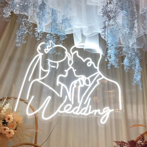 定制婚礼新人婚庆头像发光logo名字灯牌亚克力情侣头像求婚灯