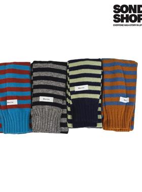 SONDER SHOP韩版加厚双层针织条纹围巾女学生保暖毛线袖子围脖