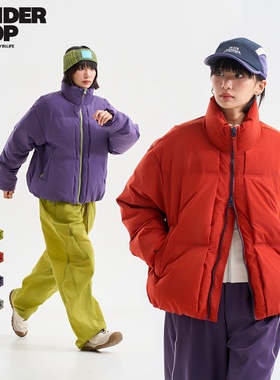 SONDER SHOP 新款冬季户外露营风立领外套白鸭绒羽绒服