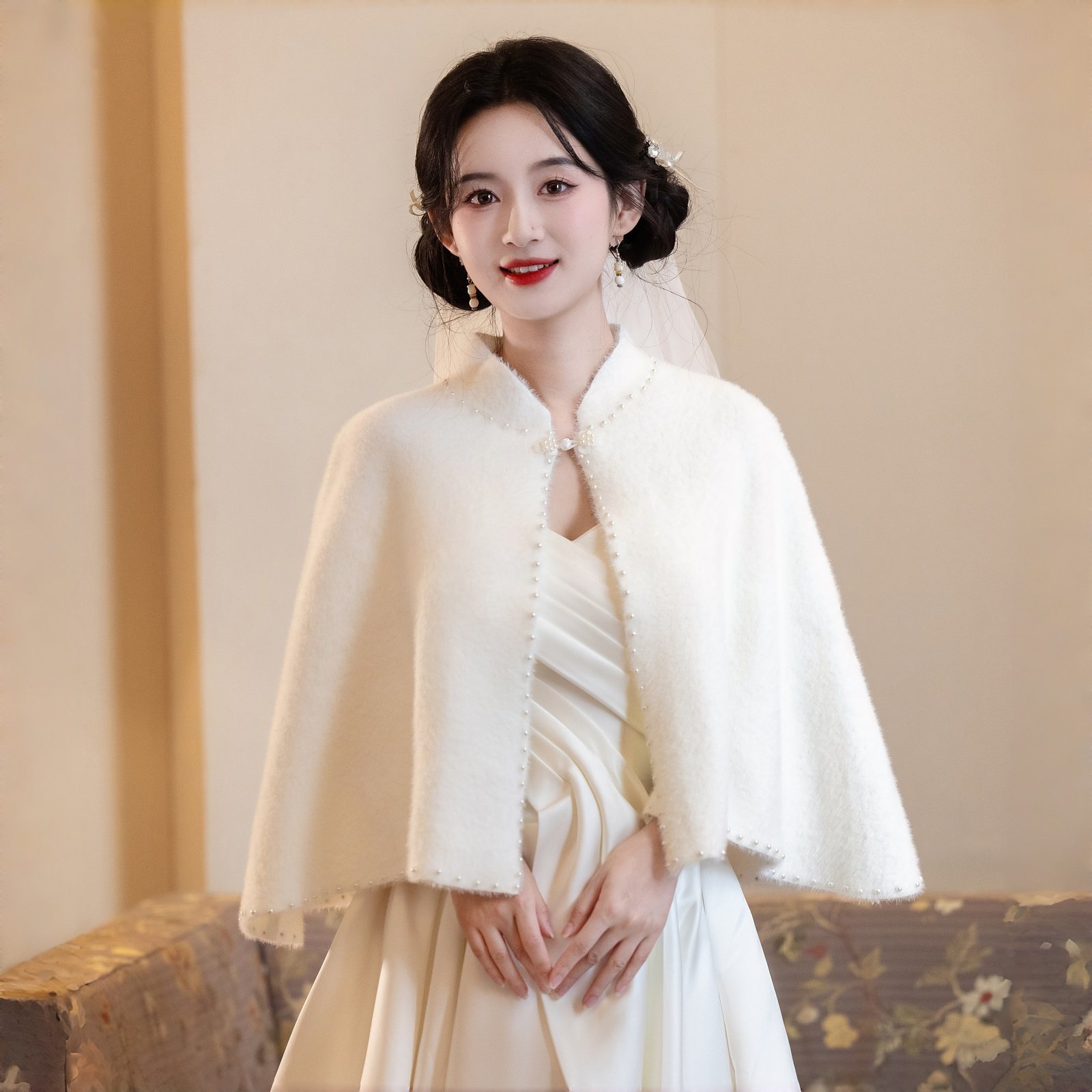 新款新娘春秋冬婚纱礼服毛披肩优雅婚礼穿搭白色女斗篷外搭披肩女,女装/女士精品,短外套,淘宝优惠券,粉丝福利购,淘宝优惠卷