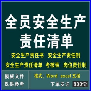 全员安全生产责任清单岗位责任制安全生产目标责任书考核表资料