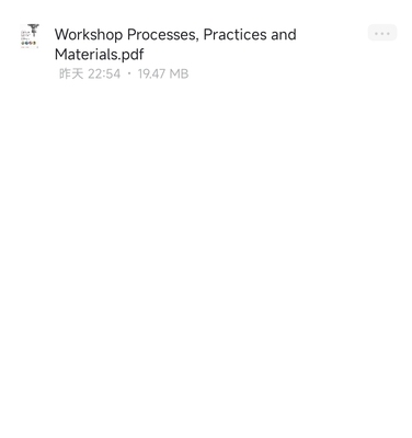 Workshop Processes, Practices and Materials