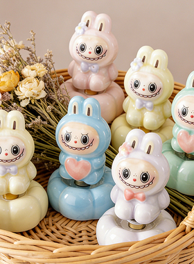 景区转转乐摆件拉布布陶瓷转转乐摆件卡皮巴拉地摊摆件