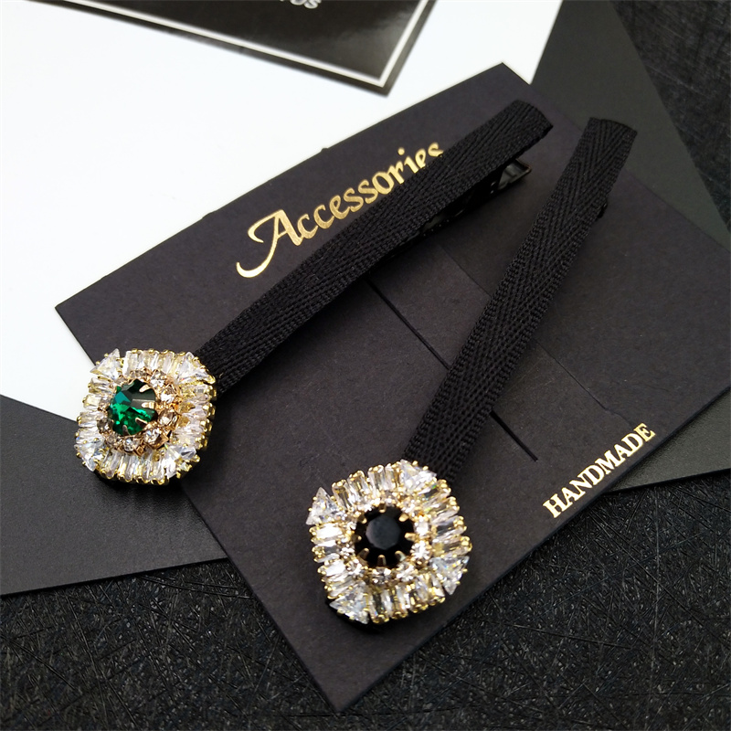 发夹水晶锆石甜美轻奢百搭边夹