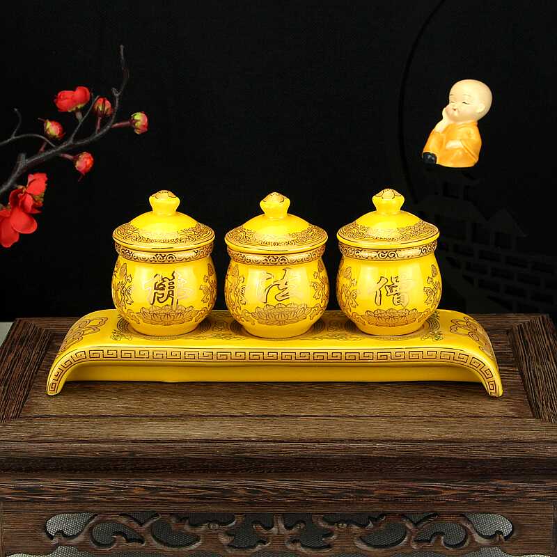 陶瓷供杯佛法僧供水杯供佛水杯